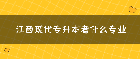 江西现代专升本考什么专业